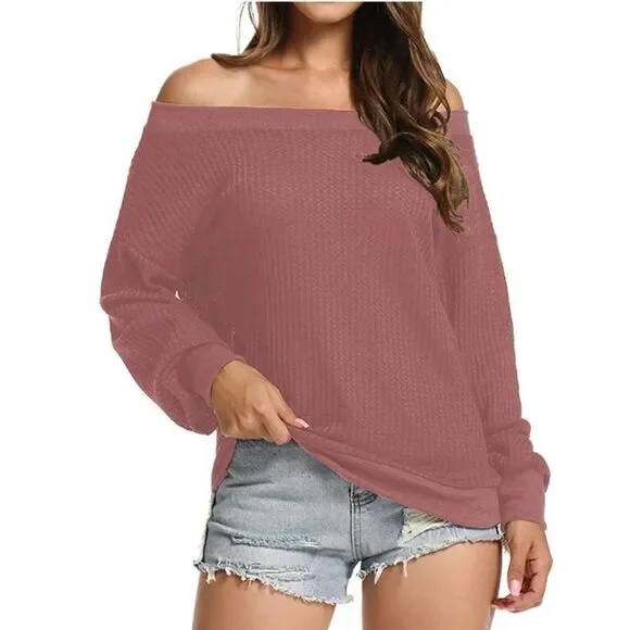 Juj Sweaters Shirts Henley Long Sleeve, Red 4 - Picture 3 of 6